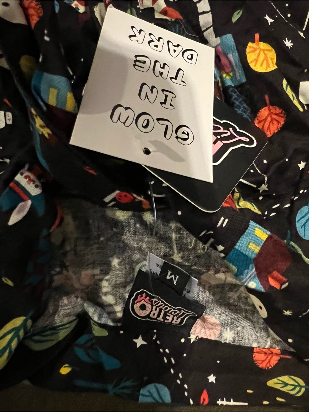 Retrolicious Black Glow-in-the-Dark Treat trail Print Top
